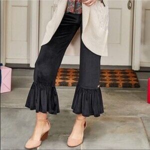 NWT Matilda Jane Black Ruffle Velvet Pants  SMALL
